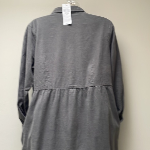 Shirt dress Coldwater Creek size 12 P grey Corduroy long sleeve New button gray - Picture 4 of 7